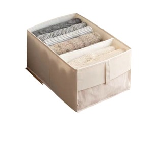Clothing Organizer <b>Drawer</b> <b>Storage</b> Box With Compartments For Home Use Solid Color Rectangle Shape <b>Stackable</b> Uncoverable - Product Image 3