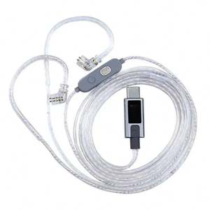 Cable de Auriculares Tipo <span class=keywords><strong>C</strong></span> con Doble Micrófono Plateado, Cable de Repuesto HiFi con Micrófono HD para Juegos, Llamadas y Grabación - Product Image 1