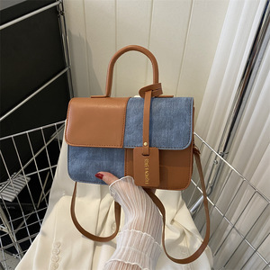 Trend Fashion Stitching Texture Waterproof Pu Material Single <b>Strap</b> Summer Ladies Style <b>Shoulder</b> Messenger Bags for Women - Product Image 3