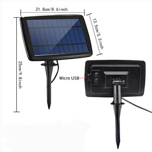 Guirnalda de Luces Solares con Bombillas S14 de 40ft 49ft 64ft, Luz Blanca Cálida Impermeable para Decoración de Jardín, Fiestas y Navidad - Product Image 2