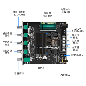 Placa amplificadora Digital <span class=keywords><strong>Bluetooth</strong></span> 2,1 Con subwoofer de modulación de alta y baja frecuencia TPA3116D2 Chip Original 50W * 2 + 100W - Product Image 4