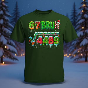 Santa Says 67 Square Root 4489 Math Humor Camiseta de manga corta para adultos, unisex, cuello redondo, estampado digital - Product Image 3
