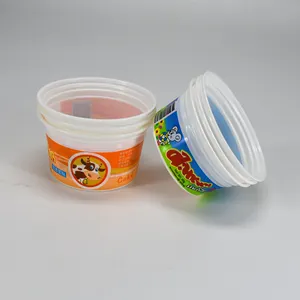 Şanslı zaman paketi özelleştirilmiş tek kullanımlık biyobozunur şeffaf plastik bardaklar yoğurt ve gıda