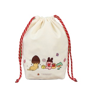 Custom Logo Square Bottom Recyclable Eco-Friendly Jewelry Gift <b>Bags</b> Small Cloth Canvas Drawstring Dust <b>Bag</b> Cartoon <b>Folding</b> Style - Product Image 1