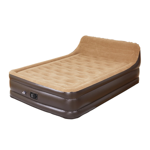 <span class=keywords><strong>Matelas</strong></span> gonflable double confortable épais en PVC souple floqué à double faisceau de vagues surélevé avec pompe intégrée AC - Product Image 4