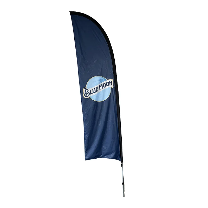 Venta caliente al aire libre volando poliéster publicidad de doble cara bandera de playa marketing banner personalizado
