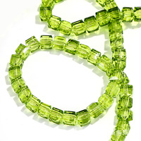 Perles cubiques en verre recyclé aux couleurs vives, perles carrées à facettes effet sucre pour bijoux empilables style pop pour le quotidien et les festivals