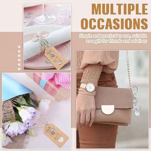 In Stock Now 30 Sets Angel Keychain Favor Bulk Pearl Angel Wing Pendant Organza Bag Thank You Tag Wedding Party Supplies Gift - Product Image 6