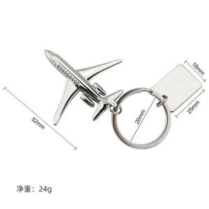 Llavero de Metal Personalizado al por Mayor de Aleación de Zinc con Forma de Avión, Llavero de Aeronave Personalizable - Product Image 3