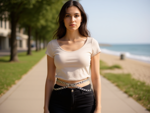 Catena Elastica in Lega d'Acciaio per Donna, Lunghezza Standard, Gioiello per il Corpo da Indossare Quotidianamente - Product Image 2