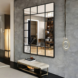 Usine en gros mur sol pleine longueur grand miroir décor à la maison orné extérieur jardin fenêtre grille miroir pleine longueur miroir - Product Image 3