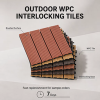 Dalles de terrasse en WPC emboîtables, dalles de sol en bois composite brossé, imperméables pour l'extérieur et l'intérieur