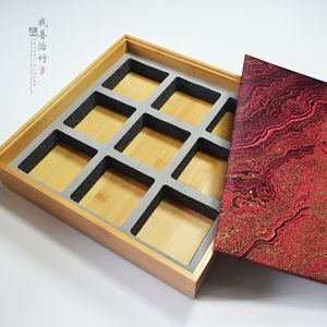 Bamboo Gift Box Rectangle Customizable Tea Wine Storage Packaging For Festival With Foam Insert - Product Image 1