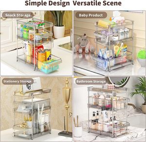 Organizzatori bagno 2 set 3 livelli impilabili sotto il lavello della <span class=keywords><strong>cucina</strong></span> di stoccaggio con 12 divisori e 2 tazze acrilico estraibile Organizer - Product Image 6