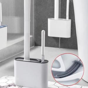 Brosse de toilette en silicone plastique légère 210g sans perçage, accessoires ménagers pour toilettes, fixation murale - Product Image 3