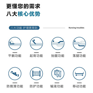 เตียงพยาบาลปรับระดับได้แบบแมนนวล Shandong Deman รุ่น AA-AO-AP-APE เตียงโรงพยาบาลแบบโยกได้สามระดับ สำหรับผู้ป่วย - Product Image 4