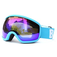 Lunettes de ski sphériques en gros, double couche anti-buée, lunettes de snowboard, logo personnalisé, protection UV400, équipement de sport d'hiver