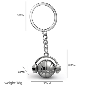 Llavero Creativo con Forma de Auricular de Baloncesto, Colgante de Aleación de Zinc, Personalizado para Fanáticos de la <span class=keywords><strong>NBA</strong></span>, Recuerdo de Club, Regalo Promocional de Moda - Product Image 6