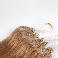Extensions de cheveux humains Remy 100% vietnamiennes en micro-boucles, double trame, personnalisables avec logo, haute qualité, vente en gros