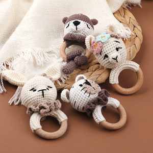 Giocattolo Naturale Personalizzabile Regolabile Ecologico Confortevole in Cotone all'Uncinetto a Forma di Coniglio <span class=keywords><strong>Amigurumi</strong></span> con <span class=keywords><strong>Sonaglio</strong></span> 14cm*7cm Unisex - Product Image 1