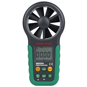 Anémomètre numérique Mastech MS6252A, mesureur de vitesse du vent 30 m/s avec interface USB pour la mesure du débit d'air - Product Image 1