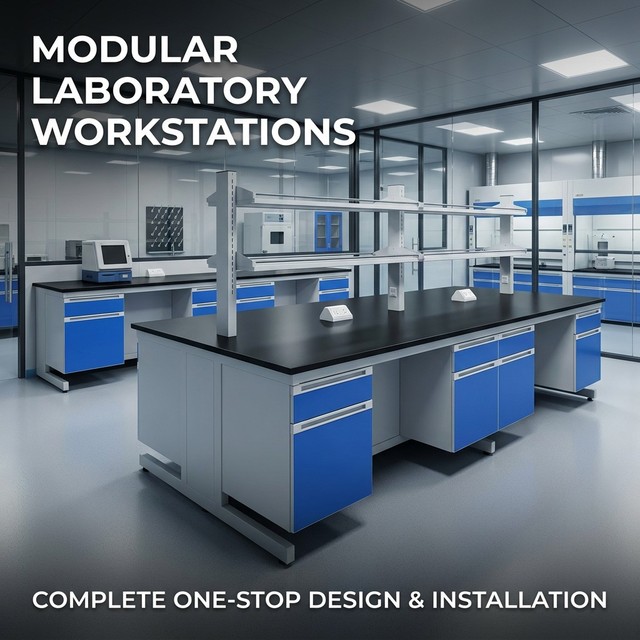 Professional Modular Laboratory Workbench - All-Steel/Steel-Wood/PP Lab Bench with Chemical Resistant Top for Research&Hospital