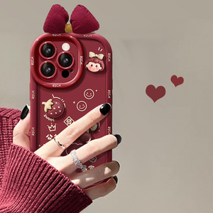 Cover per telefono cellulare in stile TPU con fiocco rosso alla moda per bambola carina per <span class=keywords><strong>Iphone</strong></span> 6 7 8 Plus X Xr XS 11 <span class=keywords><strong>12</strong></span> 13 14 15 16 Pro Max - Product Image 4