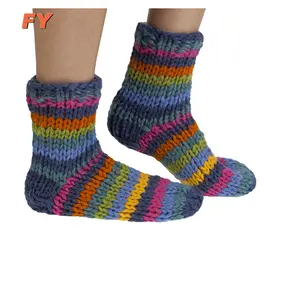 FY-N718 hand knitted wool socks hand made wool socks knitting pattern free