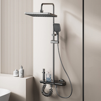 Ensemble de robinetterie de douche murale moderne 4182 à quatre fonctions avec douchette et pistolet de pulvérisation pour salle de bain