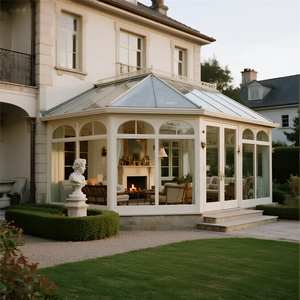 DEMEA Kit <span class=keywords><strong>de</strong></span> véranda en aluminium blanc moderne Option <span class=keywords><strong>de</strong></span> <span class=keywords><strong>toit</strong></span> rétractable manuelle Assemblage facile Maison en verre pour terrasse <span class=keywords><strong>de</strong></span> jardin étanche - Product Image 6