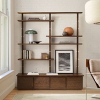 Table en bois de luxe moderne, unité de rangement design Finn avec étagères réglables pour salons, meubles d'hôtel de luxe