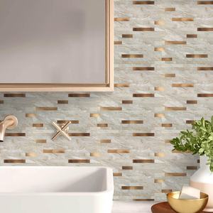 긴 스트립 복합 타일 믹스 골드 알루미늄 껍질과 스틱 벽 타일 쉬운 DIY 방수 주방 backsplash - Product Image 2