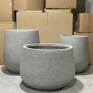 Vaso in Fibra di Vetro dal Design Classico Europeo, Ecologico, per Interni/Esterni, Fioriera Rotonda in Arenaria per Giardino e Hotel - Product Image 2
