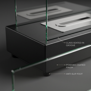 Cheminée portable <span class=keywords><strong>au</strong></span> <span class=keywords><strong>bioéthanol</strong></span>, mini chauffage de table à feu véritable, poêle décoratif autoportant d'intérieur, moderne noir - Product Image 4