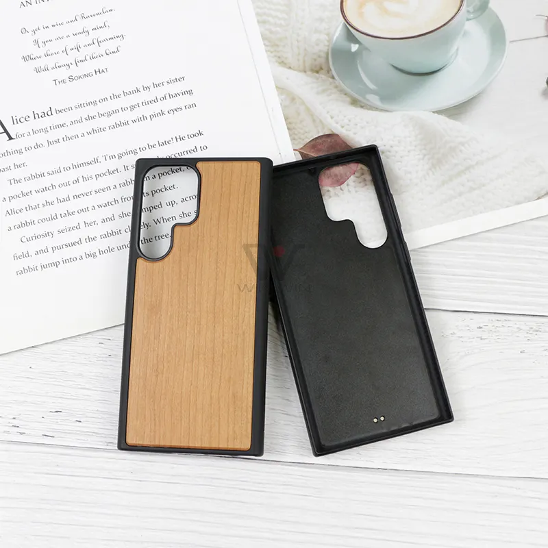 Sublimation Rohlinge Holz Telefon abdeckung Luxus Holz Handy hüllen für Samsung Galaxy S23 Ultra