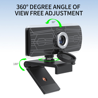 Kamera Web Full HD 1080p dengan mikrofon, kamera Web komputer Streaming untuk PC Usb