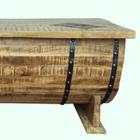 Table basse de rangement en bois naturel Ar Mango Aara, collection prix de gros