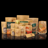 Pochette autoportante en papier kraft écologique et recyclable avec fenêtre, imprimée sur mesure, étanche et de qualité alimentaire