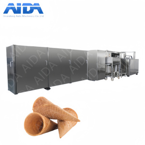 Línea de producción de cono de azúcar en rollo de huevo completamente automática, máquina para hacer conos de gofres, helado de Chocolate, máquina para hacer conos de helado - Product Image 6