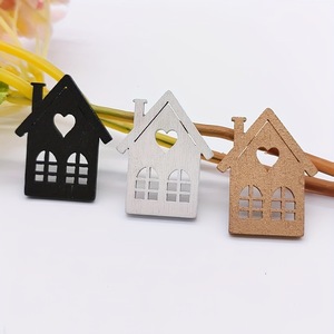 Wooden House Ornament <b>Mini</b> Laser Cut Hanging Decor For Christmas <b>Table</b> Decoration Rectangle Shape Boxwood Material - Product Image 1