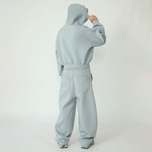 Conjunto de Sudadera con Capucha Azul Claro, Unisex, Personalizable, de Algodón Grueso, Estilo Urbano, para Hombre - Product Image 2