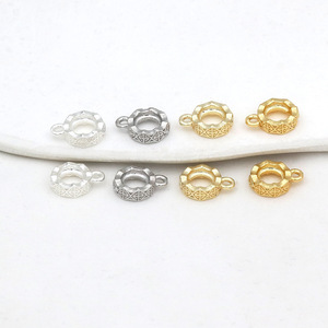 Three-Way Circular <b>Spacer</b> Bead 18k Gold Plated Copper Jewelry Accessory For Bracelet DIY C44 - Product Image 3