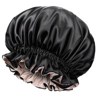 Bonnet de sommeil pour femmes européen et américain à double couche à large bord avec bande élastique réglable de grande taille