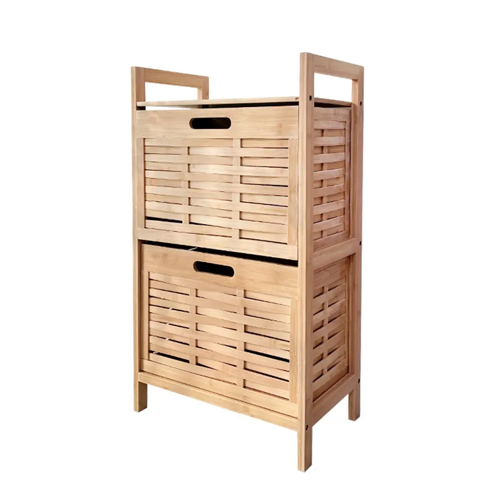 Kitchen Living Room Bedroom Storage Holders Racks Double Layer Commodity Bamboo Shelf