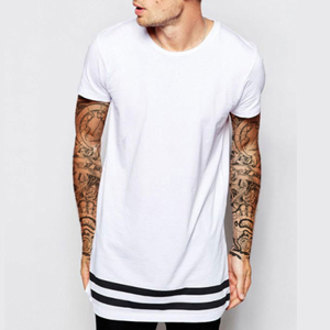 Último estilo Dtg impresora larga Hipster hombres boob camisa camiseta T Shirt T línea larga Camiseta Homme con rayas de <span class=keywords><strong>ASOS</strong></span> - Product Image 2