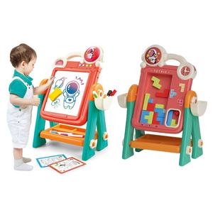2 en 1 planche à dessin <span class=keywords><strong>double</strong></span> <span class=keywords><strong>face</strong></span> jouet puzzle blocs de construction table peinture écriture <span class=keywords><strong>ardoise</strong></span> chevalet jouet éducatif avec histoires musicales - Product Image 1