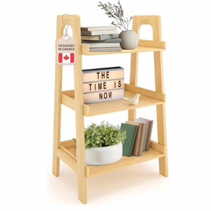 Étagère à livres en bambou à 3 niveaux, organisateur multifonctionnel, écologique, naturel, pour la maison, le bureau, la chambre à coucher, le <span class=keywords><strong>salon</strong></span> - Product Image 2