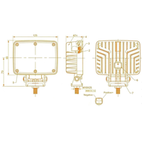 Lampe de travail LED carrée 12V 24V, projecteur auxiliaire tout-terrain pour camion, tracteur, engins de chantier