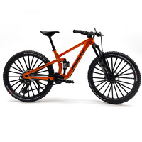 Nuevo Modelo de Bicicleta de Montaña Simulada de Aleación 1:8 de 20 cm con Horquilla Delantera Retráctil, Rueda Trasera con Correa y Amortiguación