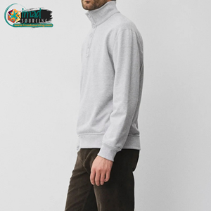 Sudadera Casual para Hombre, Cuello Alto con Botones, Algodón Terry, Manga Larga, Suave, Cálida y Cómoda para Uso Diario - Product Image 2